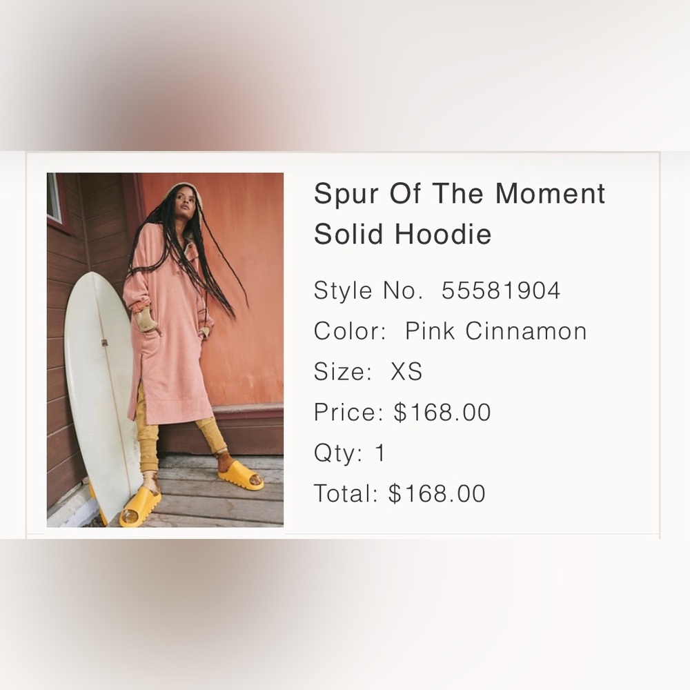 NWT Free People Spur Of The Moment
Solid Hoodie in Pink Cinnamon - Picture 8 of 12